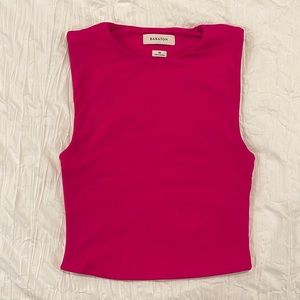 Aritzia Babaton pink cut off tank